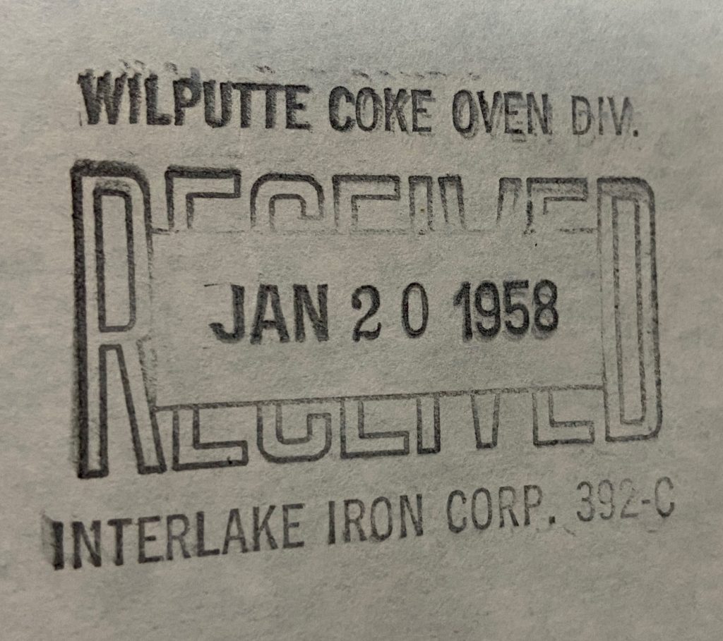 wilputte coke oven interlake iron acme steel stamp